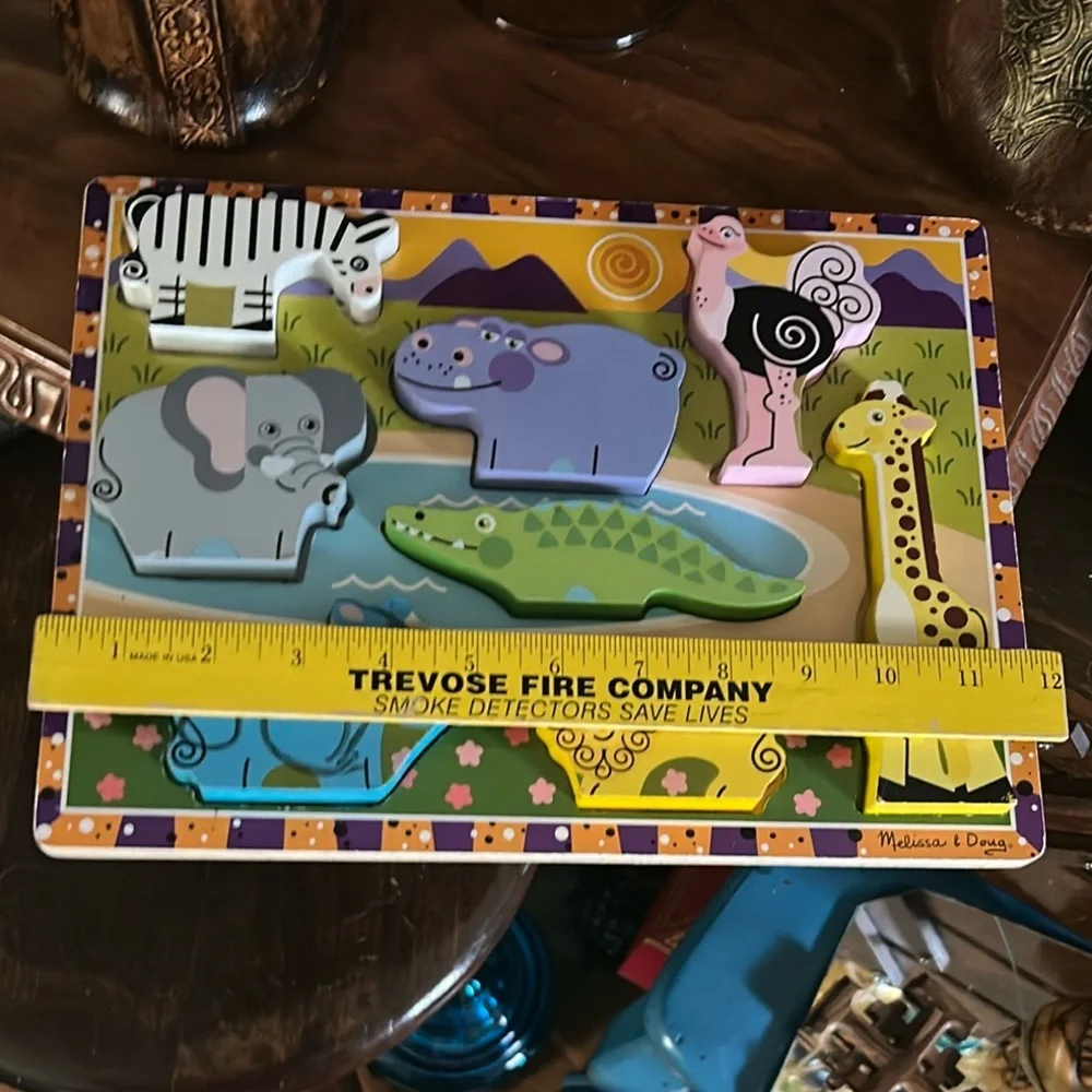 Vintage Melissa & Doug Wooden Safari Puzzle